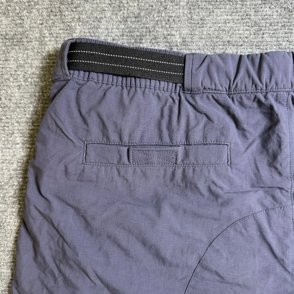 LL Bean Mens Hiking Shorts Gray Blue Nylon Mesh Lined Belted Outdoor 274658